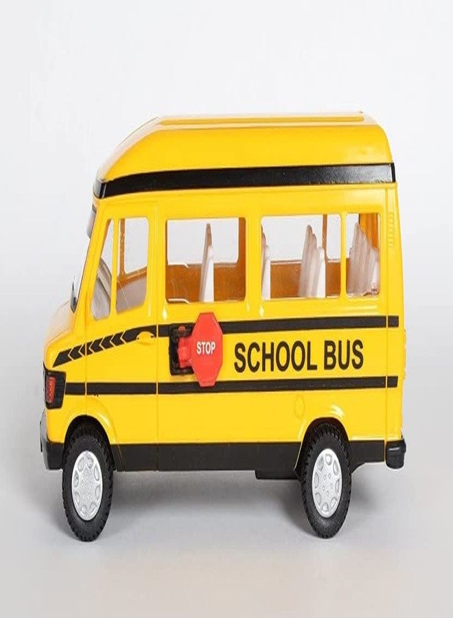 USCATALOG Yellow School Bus - Pull Back Action - Transport Vehicle Toy for Kids 3 Years and Above - Image 2